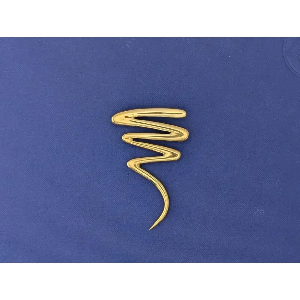 18kt Yellow Gold Zig Zag Squiggle Pin/Brooch - 16.0g